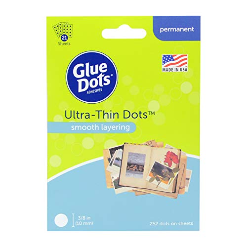 Glue Dots, Clear, DoubleSided UltraThin Dots.375', Pack of 252