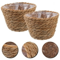 UPOUART Handmade Woven Plant Basket Set of 2 for Living Room Bedroom Home Decor and Indoor Plant Holder
