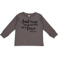 thumbnail image 3 of Inktastic Though She Be but Little She is Fierce Quote Shakespeare Girls Long Sleeve Toddler T-Shirt, 3 of 5