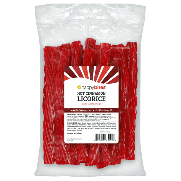 Happy Bites Hot Cinnamon Licorice Twists JUMBO Size Certified