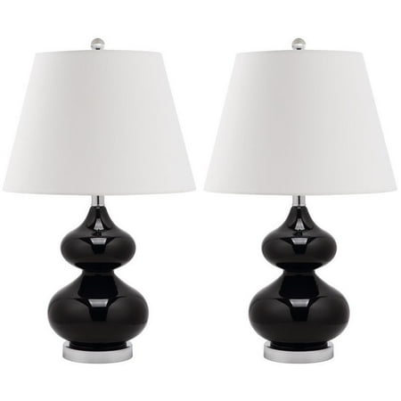 Safavieh Eva Double Gourd Glass Lamp (Set Of 2) in Black