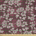 thumbnail image 2 of Ambesonne Floral Fabric by the Yard Microfiber, Floral Blooms Garden Art, 10 Yards, Pale Maroon and Rose, 2 of 2