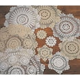thumbnail image 2 of Fennco Styles Handmade Crochet Lace Cotton Doilies - 10-inch Round - 4-pack (Beige), 2 of 2