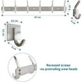 thumbnail image 6 of smartpeas Wall Coat Rack Coat Rack Rustproof Stainless Steel - Holds up to 30kg - 6 Fixed Hooks + 1 Free Self Adhesive Hook - Simple Brushed Finish - No Sharp Edges 2X 6-Hooks Stainless Steel, 6 of 7