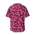thumbnail image 5 of Uemuo Pink Butterfly Pattern Cotton Linen Short Sleeve Shirts,Casual Lightweight Button Down Shirts,Vacation Beach Summer Tops-Medium, 5 of 7