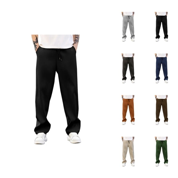 Sweatpants for Men 2025 Elastic Waist Drawstring Loose Straight Leg Joggers with Pockets Mens Casual Pants Trousers