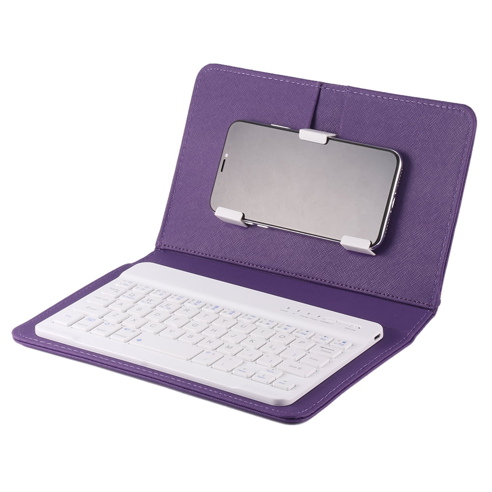 DTOWER Portable Pu Leather Wireless Keyboard Case Protective With Phone