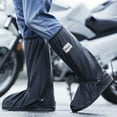 thumbnail image 2 of 1 Pair Boot Covers High-tube Dustproof Non-Slip Zipper Design Wear-resistant Shoe Protection Thickened Overshoes Rain Boot Covers Rain Accessory, 2 of 11