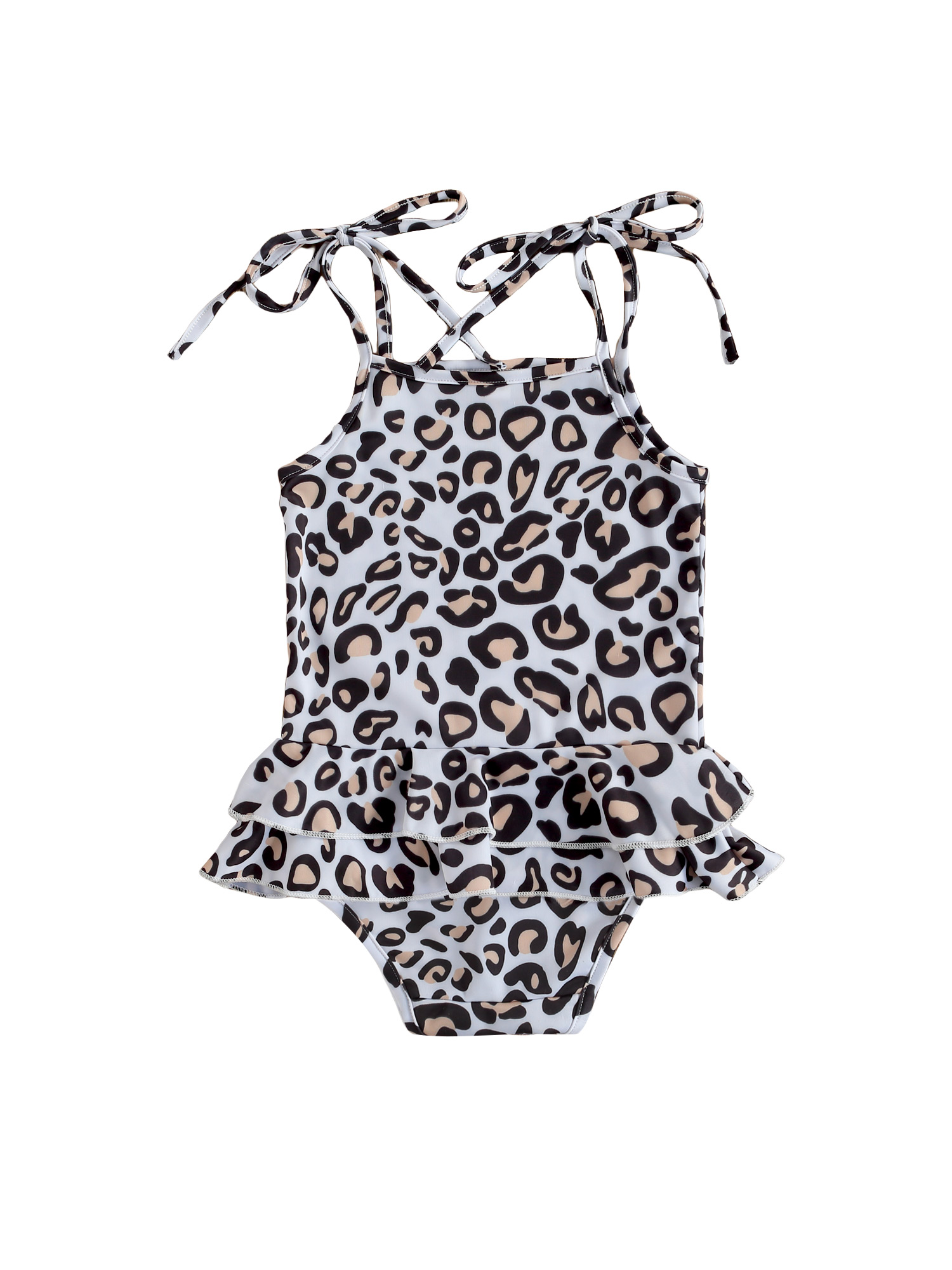 Emmababy Kids Little Girls One Piece Swimsuit Strap Swimwear Leopard Beach Wear Walmart Com