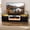 black+white, variant on HARIPUL 80” TV Stand with 36" Electric Fireplace for TVs Up to 90 inch, LED Light Entertainment Center with High Gloss Door, Modern Media Console Cabinet for Living Room