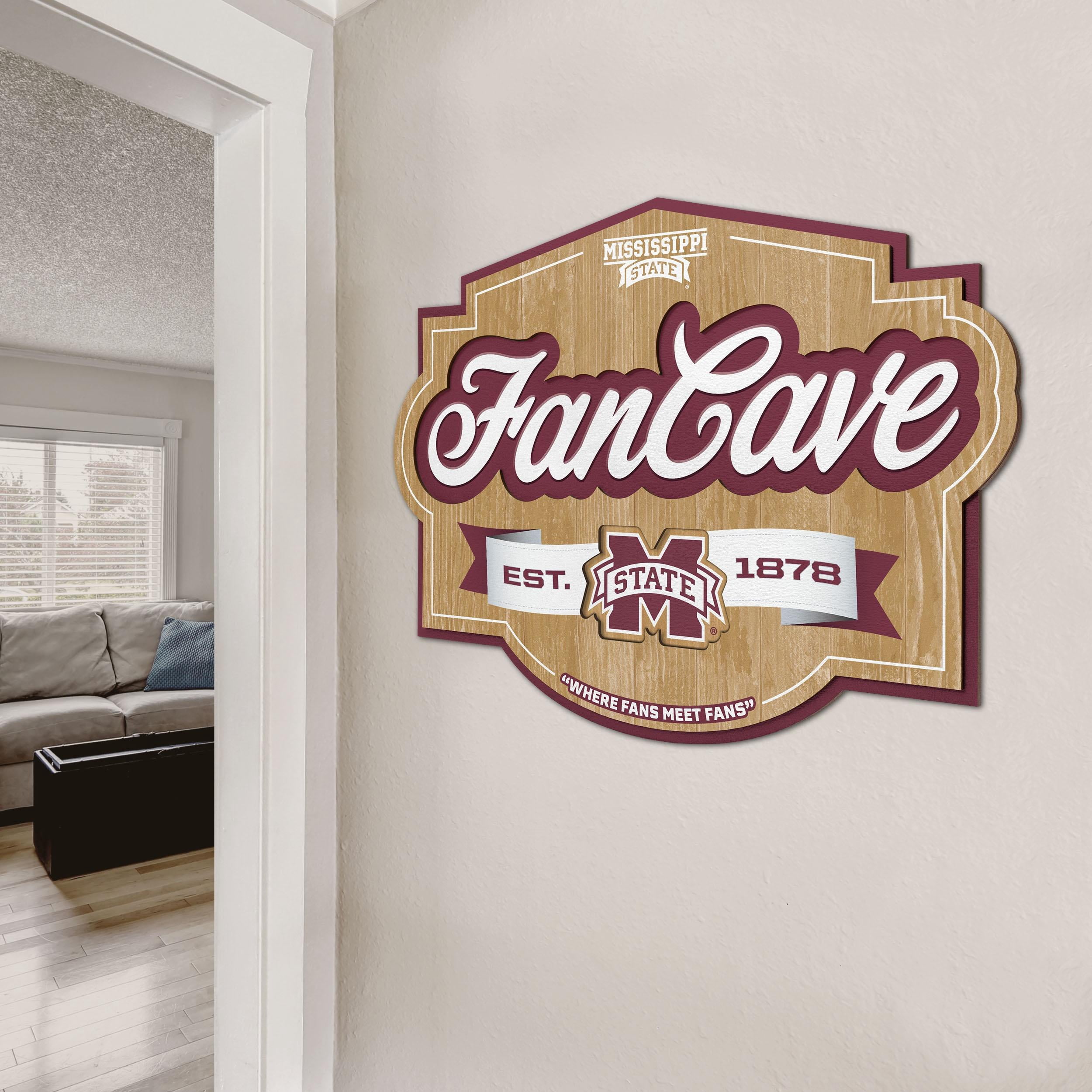 YouTheFan NCAA Mississippi State Bulldogs Fan Cave Sign