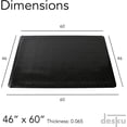 thumbnail image 3 of DESKU Office Desk Chair Mat – PVC Mat for Hard Floor Protection, Black, 46 Inches x 60 Inches, Made in The USA, Home Office Supplies, 3 of 9