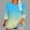 Sky Blue, variant on Royisotas Casual Tops for Women Gradient Color Summer 3/4 Sleeve Sky Blue T-Shirts Loose Crew Neck Oversized Fashion Shirts