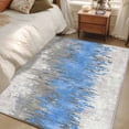 thumbnail image 4 of Area Rug for Living Room, Blue Grey Abstract Non-Slip Indoor Large Carpet for Bedroom/Dining Room, Gradient Geometric Graffiti Modern Art Washable Low-Profile Rectangle Floor Runner Rugs - 4 x 6 Ft, 4 of 8