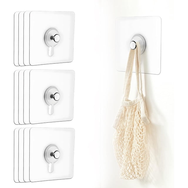 Fiudx Ganchos Adhesivos, Percha Autoadhesiva Resistente, Montaje En Pared Sin Perforaciones, Fácil Instalación, Organizador Versátil para El Hogar, Ideal para Toallas, Bolsos y Tapas.
