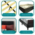 thumbnail image 3 of ViscoLogic Luca Upholstered Platform Bed Frame With Headboard,Wooden Slat Support, No Box Spring Needed, Twin, Full, and Queen Bed Size, Brown, 3 of 4