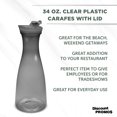 thumbnail image 3 of Clear Plastic Carafes with Lid 34 oz. Set of 10, Bulk Pack - Perfect for Water, Juices, Smoothies, Milk and Other Beverages - Smoke, 3 of 5