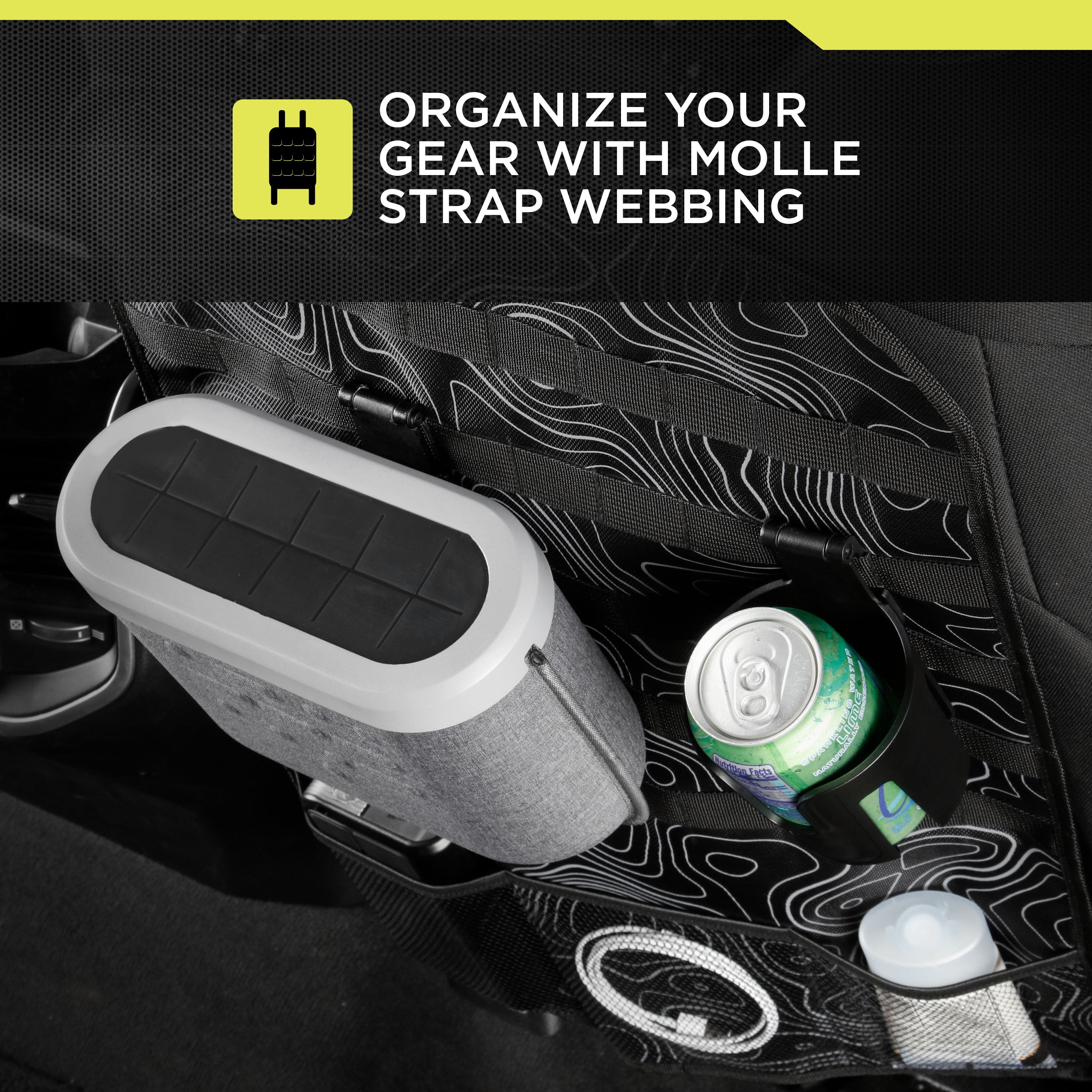 (2 pack) Auto Drive MOLLE Strap Backseat Organizer, Universal Fit, AZ534005
