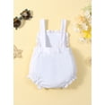 thumbnail image 3 of Arvbitana Infant Baby Girls Summer Sleeveless Straps Rompers Letter Rugby Print Halter One-piece Jumpsuits Casual Backless Bodysuits 0-24M, 3 of 9