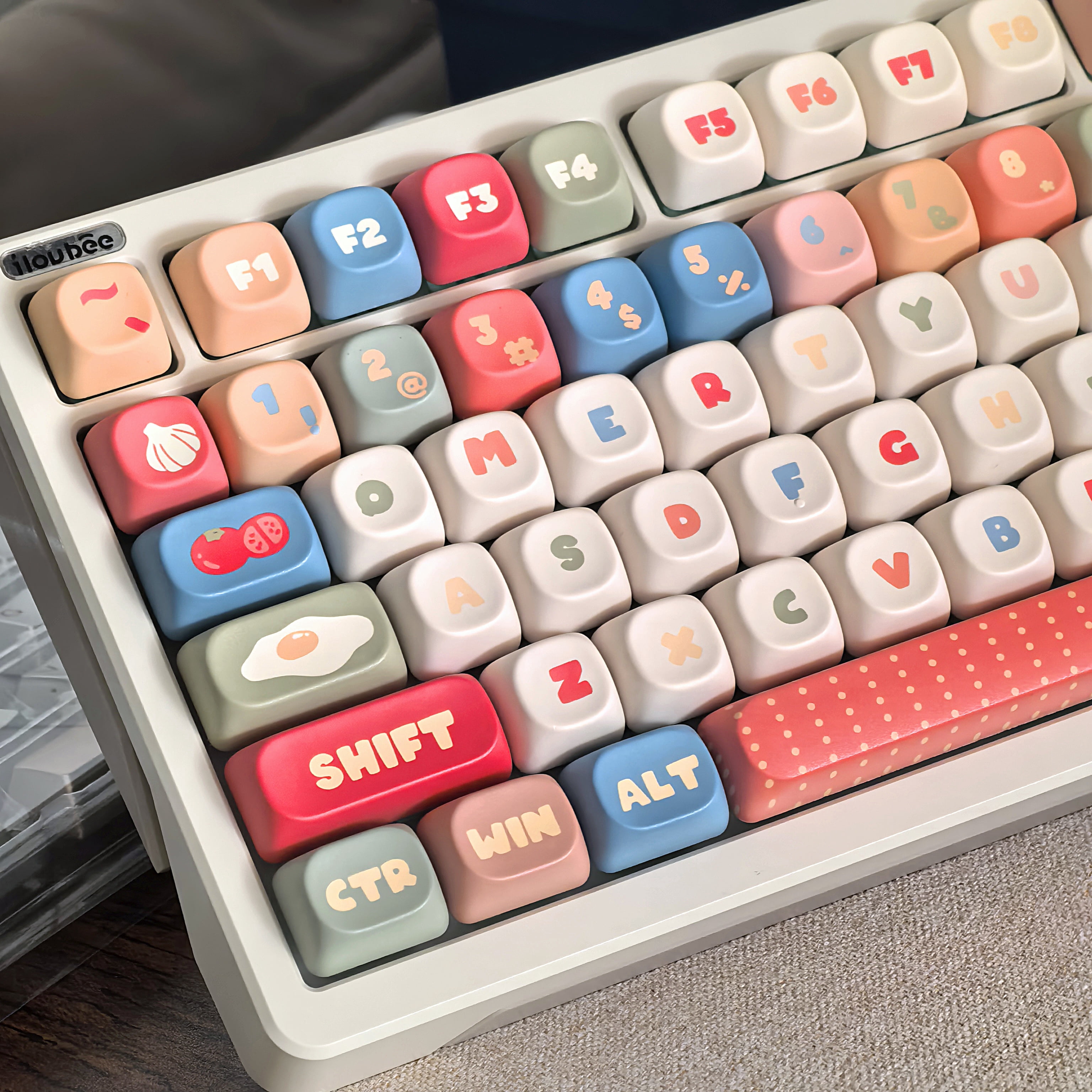 MOA Keycap Instant Noodle Theme 136 Keys Five-Sided Thermal Sublimation Personalized Keycaps Highly Cute Diy Mechanical Keyboard