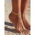 thumbnail image 5 of ChainsProMax Ankle Bracelets for Women Anklet Gold Plated Anklets Mens Cuban Link Ankle Chain, 5 of 9