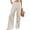 Apricot, variant on PUWEI Women's Cotton Linen Casual Pants Button up High Waist Wide Leg Trousers with Pockets