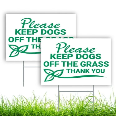 Dimarongton 2 PC Please Keep off Grass Sign with Stake, 8x12 DS Coroplast, Green/White