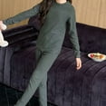 thumbnail image 3 of Cethrio Girls Thermal Pajama Sets, Soft Two Piece Long Sleeve Winter Sleepwear Loungewear Black Size 7-8, 3 of 5