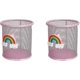 thumbnail image 1 of Pot a Crayon Rose, 2 Pices Porte Stylo Mtallique Porte Stylo Bureau, Arc-En-Ciel Pot Crayon Pour Le Bricolage Cratif Dcoration, Fournitures De Bur-M, 1 of 3