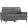 thumbnail image 2 of vidaXL 3 Piece Sofa Set with Cushions Dark Grey Fabric, 2 of 5