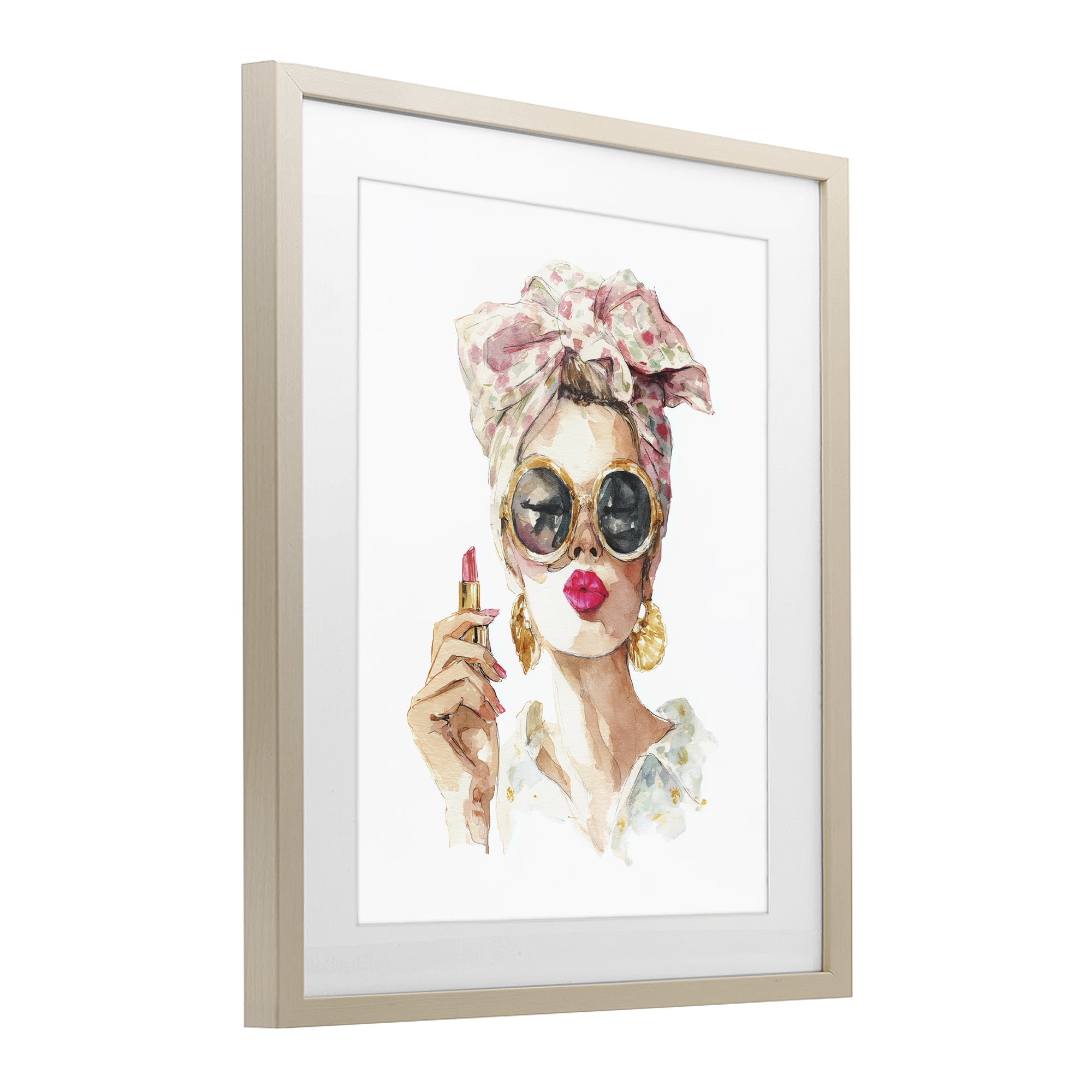Stupell Industries Feminine Lipstick Spell Birch Framed Print Under Glass, design by Svetlana Aleynikova
