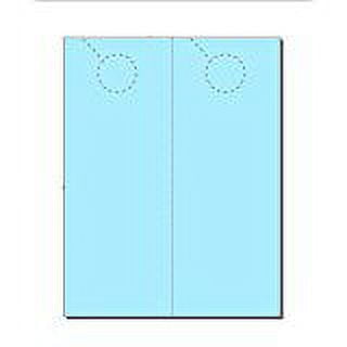 Door Hangers, Print-Ready, 4.25" x 11", 2-UP on 8.5" x 11" Blue 67-lb Vellum, Perforated for Separation with 1.5" Holes - 250 Sheets
