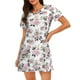 thumbnail image 1 of Fotbe Rose Flowers Bata de Dormir para Mujer con Estampado, Camisón de Algodón de Manga Corta, Ropa de Dormir Casual, 1 of 6