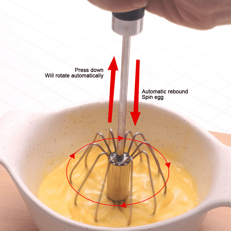 Stainless steel household manual semi-automatic rotary egg beater 