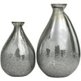 thumbnail image 6 of DecMode 12", 9"H Textured Teardrop Gray Glass Vase, Set of 2, 6 of 7