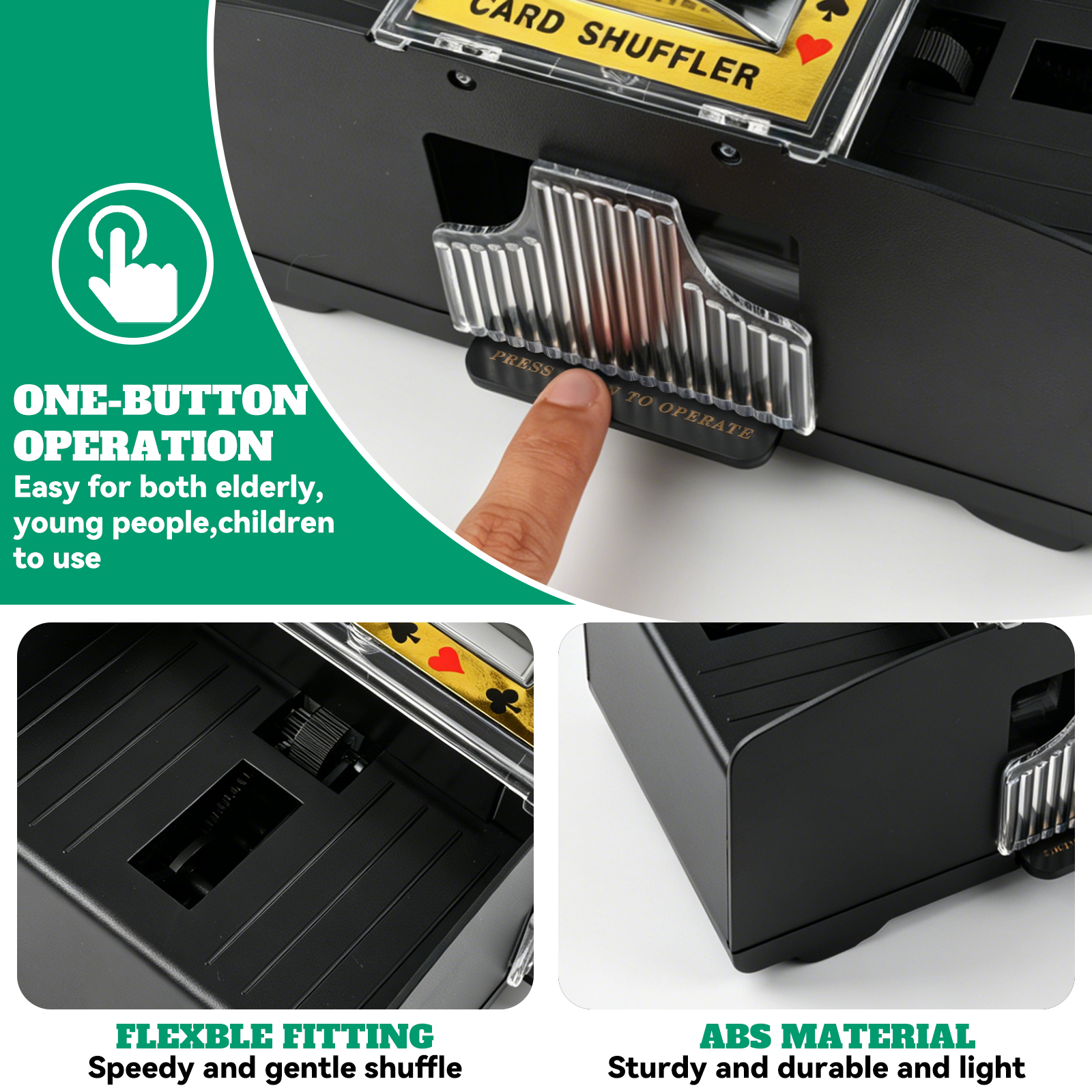 INCTUO Automatic Card Shuffler, 2-Deck Capacity photo 3