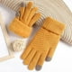 thumbnail image 1 of Guantes de invierno para mujer, cálidos, con pantalla táctil, de punto medio y largo, de felpa, de poliéster., 1 of 3
