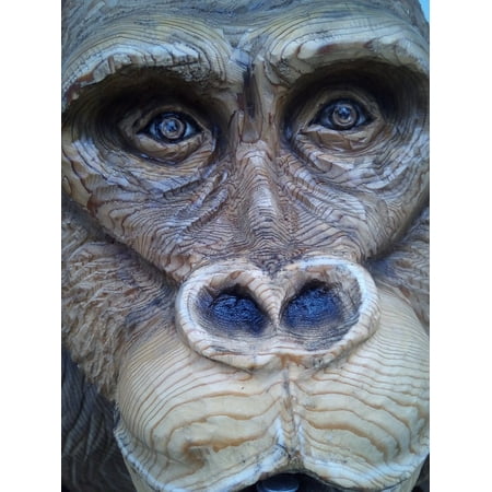 LAMINATED POSTER Gorilla Chainsaw Art Wood Carving Poster Print 24 x (Best Wood For Chainsaw Carving)