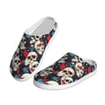 thumbnail image 2 of Fotbe rock record Skull artist Pattern Women's Fuzzy Curly Fur Memory Foam Loafer Slippers Indoor Outdoor Slippers Winter Home Shoes-40/41, 2 of 7