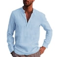 thumbnail image 2 of Eashery Mens Causal Button Down Shirts Long Sleeve Regular Fit Casual Black Button Down Shirt Men Light blue XL, 2 of 5
