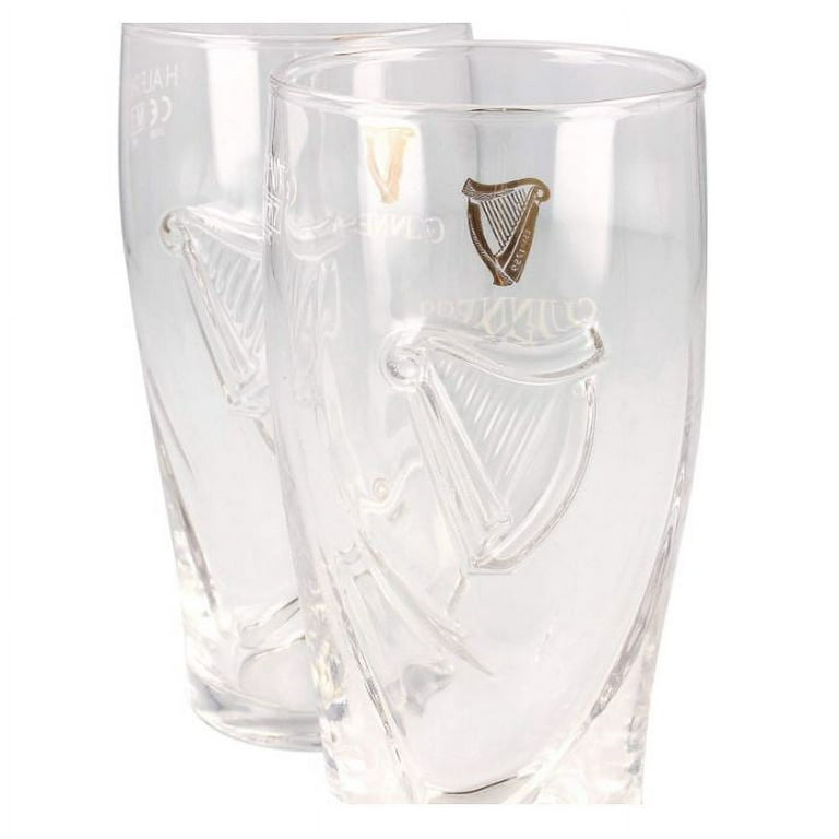 Guinness Embossed Gravity Pint Glasses 2 Pack Glass Set with Guinness Harp  Design, Free US Shipping