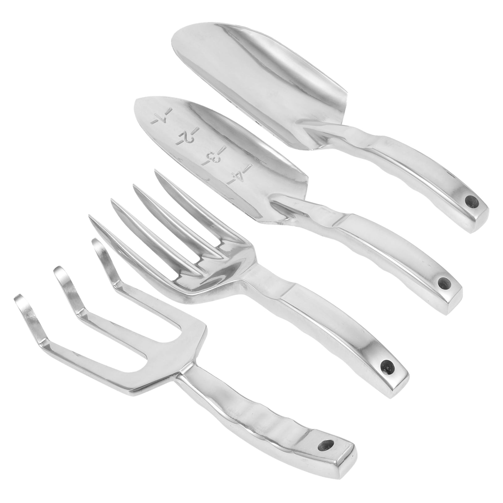 LABSERRON 1Set Small Gardening Tools Metal Yard Tools For Hiking Outdoor Activities With Ergonomic Handles Silver