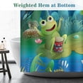 thumbnail image 5 of Funny Frog Shower Curtain - Cute Cartoon Frogs Dragonfly Lotus Leaf Floral Pond Wildflower Moon Fun Bath Shower Curtain Set with 12 Hooks for Kids Adults Bathroom Decor Accessories,72"x72", 5 of 6