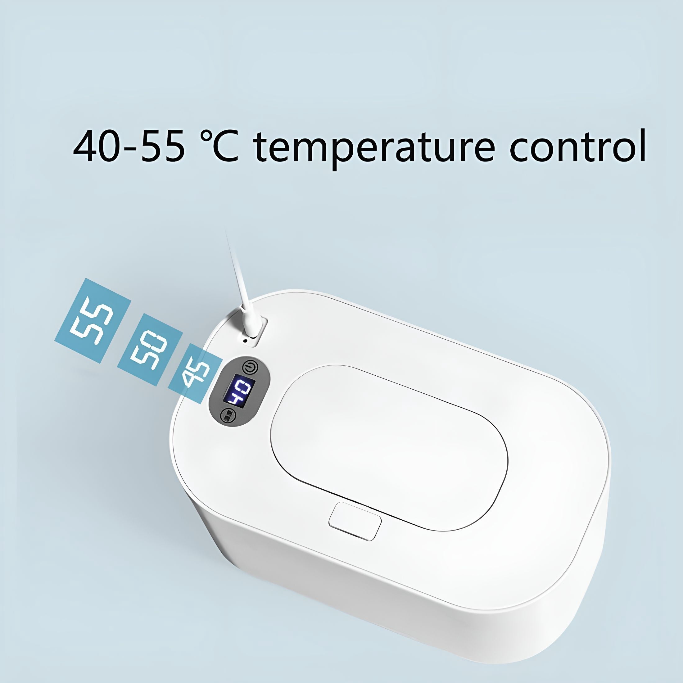 HIBIBUD Wet Wipes Heater,Temperature Adjustable Digital Display Top Heating Lock Large Capacity Baby Wipe Warmer Baby Diaper Wipes Dispenser(Constant Temperature)