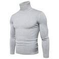 thumbnail image 2 of KDFJPTH Mens Winter Coats Big And Tall Mens Autumn And Winter Solid Soft Turtleneck Sweater Flexibility Solid Color Close Fitting Top Slim Sweater, 2 of 8