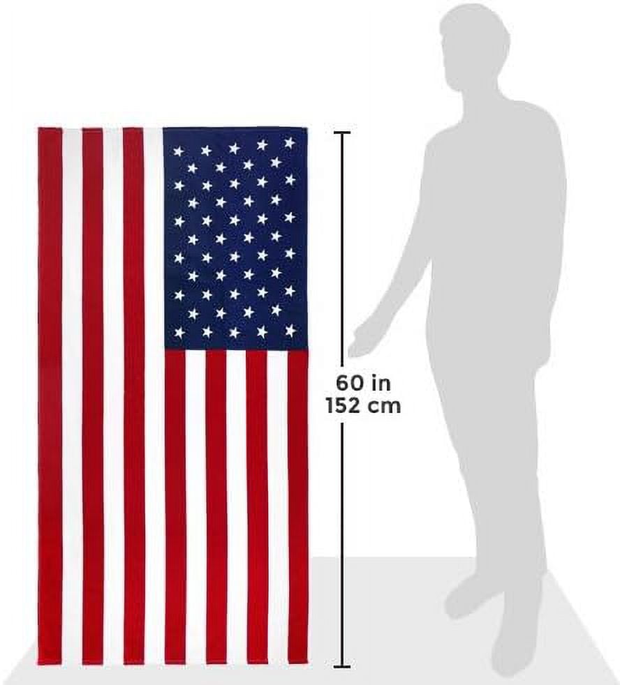 Kaufman $100 Bill and 4th of July American Flag Printed Beach Towel Set - 2 Towels 30" x 60