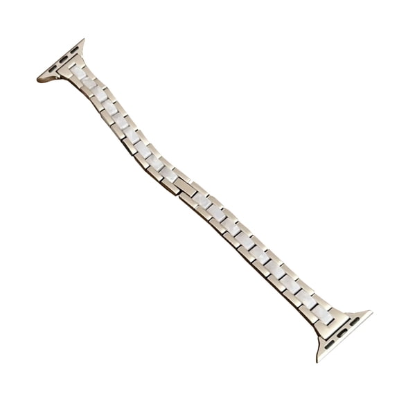 DUOYOU Women Watch Band Slim Resin Metal Replacement Strap Black 42mm 44mm 45mm 46mm 49mm
