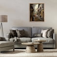 thumbnail image 3 of Stupell Industries European City Dog Walk Buildings & Architecture Painting Brown Floater Framed Canvas Art Print Wall Art, 25 x 31, 3 of 10