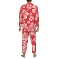 thumbnail image 5 of Bingfone Men'S Pajama Set 2 Piece Loungewear Pjs, Long Sleeve With Pajama Pants-Red Hibiscus Flower, 5 of 9