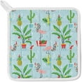 thumbnail image 3 of Polyester Insulation Kitchen Oven Mitts Potholder Apron 3Pcs Set Plants Flamingos in Hats Non Slip Heat Resistant Gloves for Baking Cooking BBQ, 3 of 7